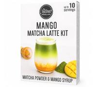Mango Matcha Latte Kit - Makes 10 Drinks | Mango Fruit Syrup and Pure Matcha Powder made from 100% Green Tea | Matcha Starter Kit Gift Set for making Flavoured Matcha Lattes at home | THE TEASHED