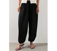 Mango Mid-Rise Harem Pants, Black, Size S, Women Black