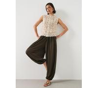 Mango Mid-Rise Harem Pants, Green, Size Xl, Women Green