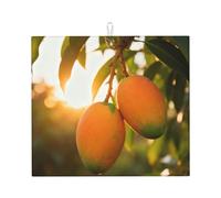 Mango on The Branch Print Drying Mat for Kitchen Counter, Non-Slip Dish Drying Mats for Daily Use and Gifting