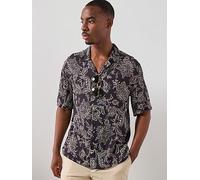 Mango Opium Short Sleeve Shirt, Black, Size M, Men Black