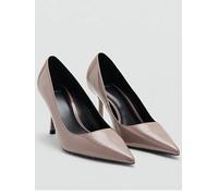 Mango Patent Leather Pointed-toe Court Shoes, Cream, Size 6, Women Cream