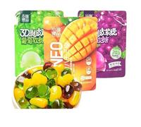 Mango peeling soft candy, delicious grape juice fudge, mixed fruit gummies, cute children's candy gift bag, Dim sum, ready to eat sweet snacks, Chinese food, sweets (Green Grape,Mango,2 packs)