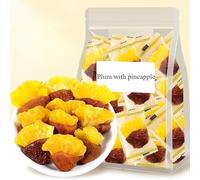 Mango plum,strawberry pineapple grape prune,dried fruit, healthy and nutritious snacks,preserved fruit,Vegetarian diet,sweet and sour fruit,delicious snack gifts (Pineapple plums,1bag)