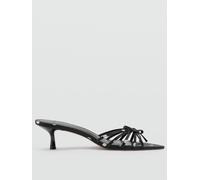 Mango Polka Dot Heeled Bow Sandals, Black, Size 3, Women Black