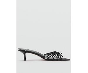 Mango Polka Dot Heeled Bow Sandals, Black, Size 3, Women Black