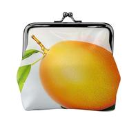 Mango Print Coin Purse for Women Cute PU Leather Kiss-lock Change Purse Wallet, Black, One Size, Pattern