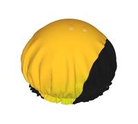 Mango Print Soft Lined Shower Cap, Double Layer Washable Wide Elastic Band Hair Shower Cap For Bath