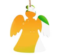 Mango Printed Angel Shape Xmas Ornaments 1 Pcs, Christmas wooden pendant Hanging for Xmas Tree Home Indoor Outdoor Decor