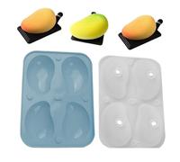 Mango Silicone Mold for Baking Mousse Cake, 4-Cavity 3D Mango Shape Silicone Moulds for Fruit French Dessert, Pastry, Chocolate, Ice Cream, Mousse Cake Molds for Wedding Holiday Party