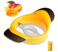 Mango Slicer, Split & Core Mangos, Peeler and Pit Remover Tool, Stainless Stee Mango Splitter, Fruit Slicer Cutter Pitter, Ergonomic Rubber Grip Handle Non Slip,BPA-Free