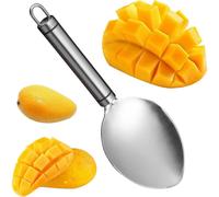 Mango Slicer, Stainless Steel Mango Prep Tool, Mango Cutter, Separator Tool, Fruit Cutter, Pitter with Non-Slip Handle, Mango Peeler Gadget