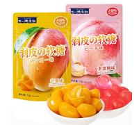 Mango Soft Candy, White Peach Peelable Candy, Peeling Fruit Juice Fudge, Sweets, Chewing Gummy Candy, Healthy Desserts, Wedding Candies, Instant fruit Snacks, Casual Snack (Yellow Mango,1bag)