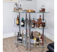 Mango Steam Contemporary Modern Home Liquor Bar (Medium, Clear)
