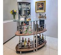 Mango Steam Contemporary Modern Home Liquor Bar (Medium, Clear and Brown)