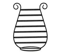 Mango Steam Harp Stud Earring Jewellery Organiser, Display Stand, Storage, Gift (Black/Large)