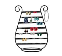 Mango Steam Harp Stud Earring Jewellery Organiser, Display Stand, Storage, Gift (Black/Slim)