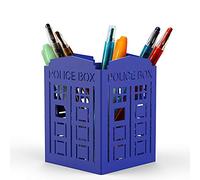 Mango Steam Metal Pen Holder, Stand for Desk - Pencil Cup Organizer for Office, Classroom, Home (Blue Police Box)