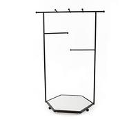 Mango Steam Tabletop Mirror Base Jewellery Tower/Display Stand for Bracelets, Necklaces, Hoop Earrings, Rings (Hexagon, Black)