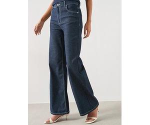 Mango Straight Striped Jeans, Blue, Size 8, Women Blue