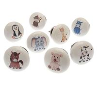 Mango Tree Children’s Cupboard Knobs - Set of 8 Mixed Designs - Ceramic Drawer Pulls for Kids’ Furniture and Nurseries - Colourful Decorative Handles