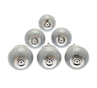 Mango Tree Cupboard Knobs - Decorative Grey Crackle Effect Ceramic Door and Drawer Handles - Vintage Home Décor Set of 6
