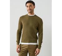 Mango Warrior Knitted Jumper, Khaki, Size Xl, Men Khaki