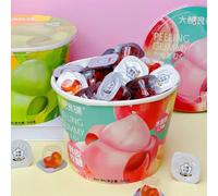 Mango white peach grape peel gummies 【500g】gummies fruit drops,sweet candy,snack food,ready-to-eat food,snack gifts,Fruit & Chewy,healthy nutritious dessert (Peach flavor,1 barrel 500g)