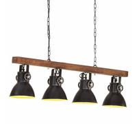 Mango Wood Industrial Ceiling Lamp Black E27 Home Decor Pendant Light vidaXL