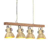 Mango Wood Industrial Ceiling Lamp Brass E27 Home Decor Pendant Light vidaXL