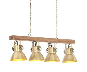 Mango Wood Industrial Ceiling Lamp Brass E27 Home Decor Pendant Light vidaXL