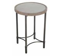 Mango Wood - Lamp Table - Round with Metal Base