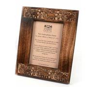 Mango Wood Photo Picture Frame Elephant Design Hand Carved 4x6