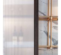 Mangobox Privacy Window Film Frosted Cloudy Patterned Window Decorative Film Static Cling Window Sticker Glass Tinting for Bathroom Door Covering UV Block Etched Vertical Strips (35.4x118.1 inches)
