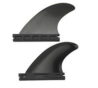 Mangobuy Future Surfboard Fin Set Black and Green Color Surfboard Fin Set of 2 Fins with Futures base GL Fin Longboard (Black, 3/4 inch)