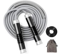 Mangodan 1LB Weighted Jump Ropes for fitness Women Men, Tangle-Free Ball Bearing Rapid Speed Skipping Jump Rope with Adjustable 9mm Cotton & PVC Cord, Aluminum Handles for MMA, Boxing, CrossFit,