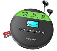 MangoKit CD-X Portable CD Player for Car, Bluetooth Out 5.3, MP3 Playback, Headphones-Personal CD Player with Anti-Skip, Rechargeable Battery-Compact Disc Player for Travel, Home, Language Learning