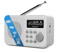 MangoKit MD2 Plus Portable DAB/DAB+/FM Digital Radio - Bluetooth Streaming, 40 Presets, Larger LCD Display, Mains or Battery Powered, Headphone Jack, Compact Bedside or Kitchen Radio