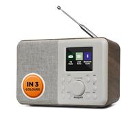 MangoKit MD3 DAB Radio with Bluetooth, 2.4" Colour Display-Portable Digital Radio with DAB/DAB+/FM, 40 Presets, Dual Alarm, Snooze & Sleep, Headphone Jack, USB-C Mains or 12hr AA Battery Power-Walnut