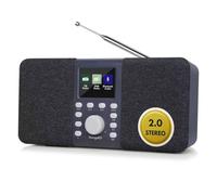 MangoKit MD5 Stereo DAB,DAB+ Digital Radios with Bluetooth,FM Kitchen Radio Mains and Battery Powered,Color Display,40 Preset Stations,Alarms &Clock,Snooze Timer,Headphone Port-Dark Grey