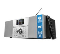 MangoKit MS1 CD Player,DAB/DAB+ & FM, Bluetooth,Powerful HiFi System,Black | 2.4in colour display, 60 presets, remote control, acoustic wooden cabinet, USB, AUX-in, headphone jack, dual alarms, EQ modes