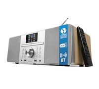 MangoKit MS1 CD Player,DAB/DAB+ & FM, Bluetooth,Powerful HiFi System, Maple | 2.4in colour display, 60 presets, remote control, acoustic wooden cabinet, USB, AUX-in, headphone jack, dual alarms, EQ modes