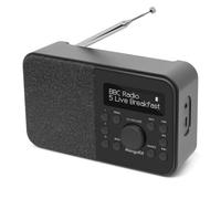 MangoKit PR2S DAB Radio With Bluetooth,DAB+ Digital Radio, FM Kitchen Radio, Portable Radios Mains and Battery, LCD Display, Alarm&Clock&Snooze Timer,40 Preset Stations,Headphone Port- Black