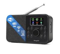 MangoKit SR-L Portable DAB Radio with Bluetooth 5.3-DAB+, FM & Internet Radio with WIFI, Podcasts,150 Presets, Alarm Clock Radio, Kitchen Radio with Full Colour Display, Mains or Battery Powered-Black