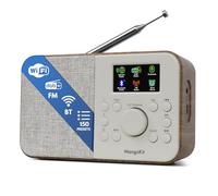 MangoKit SR-L Portable DAB Radio with Bluetooth 5.3-DAB+,FM & Internet Radio with WIFI, Podcasts,150 Presets, Alarm Clock Radio, Kitchen Radio with Full Colour Display, Mains or Battery Powered-Walnut