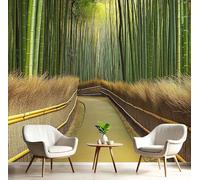 Mangosteen Forest Path Wall Mural Photo Wallpaper, Japan Landscape 3D Printed Wall Mural, Green Brown Murals Wall Art Print for Bedroom Living Room Dining Room Home Decoration 450x315cm (WxH)