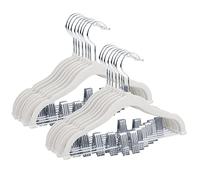 ManGotree 30cm Baby Velvet Hangers With Movable Clips, Non-slip Kids Clothes, Ultra-thin Space-saving Children's Felt for Shirts, Pants, Dresses, Skirts, Jackets (16 Pack, White)