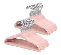 ManGotree Baby Velvet Hangers, Infant and Toddler Hangers, Non-Slip Children Hangers, Ultra-Slim Space Saving Kids Hangers, Sturdy Clothes Hangers, Pack of 48, Light Pink