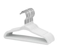 ManGotree Baby Velvet Hangers, Infant and Toddler Hangers, Non-Slip Children Hangers, Ultra-Slim Space Saving Kids Hangers, Sturdy Clothes Hangers 15 Pack (White)