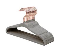 ManGotree Baby Velvet Hangers, Infant & Toddler, 15 Pack (Grey) Higher Density Rose Gold Hook, No-Slip Ultra-Thin Space Saving, Sturdy Kids' Clothes